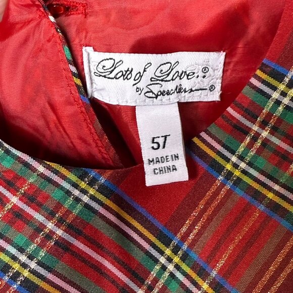 Classic Red Holiday Dress Coat & Plaid Christmas Dress Lots of Love Girls Size 6 - Picture 7 of 14